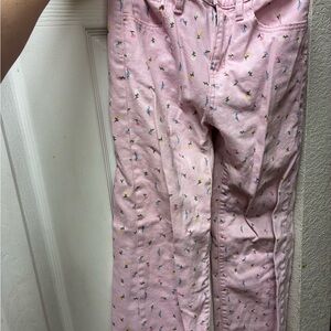 Old Navy  girls Pink floral jeans
